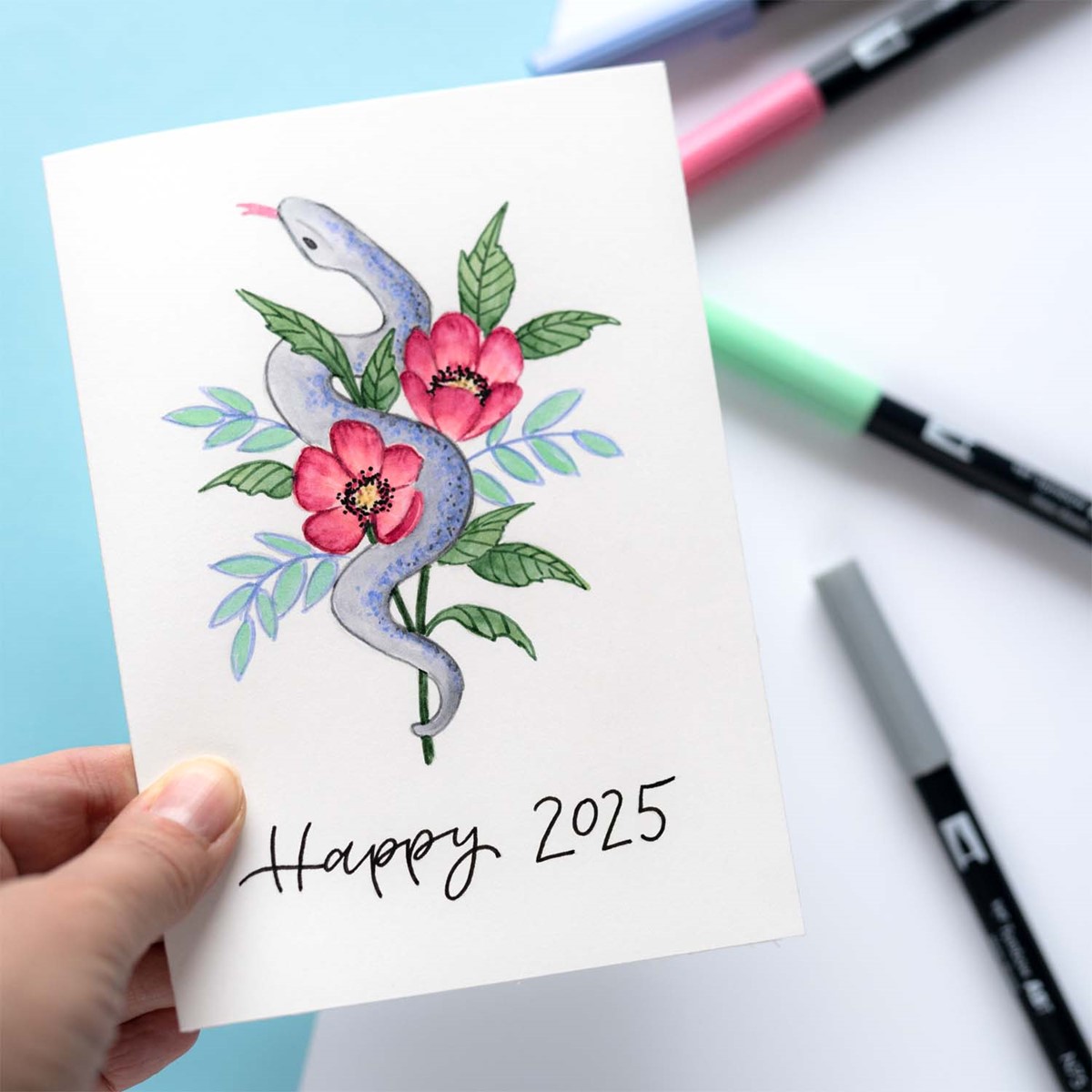 Aquareleren met Tombow brushpennen
