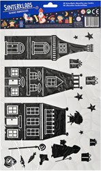 Sinterklaas Silhouette Fensteraufkleber A4 2 Blatt
