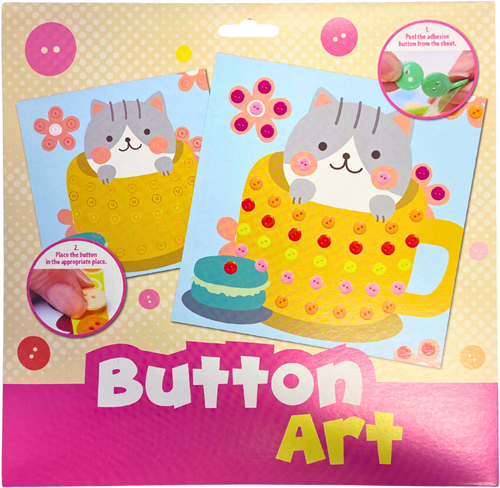 Wins Knopenkunst Button Art Schilderij Versieren Kat