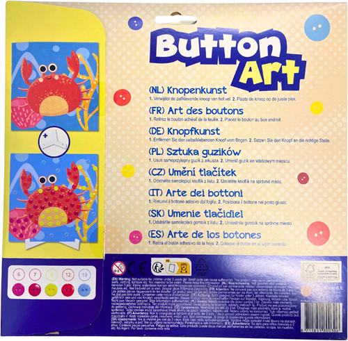 Wins Knopenkunst Button Art Schilderij Versieren Krab-2