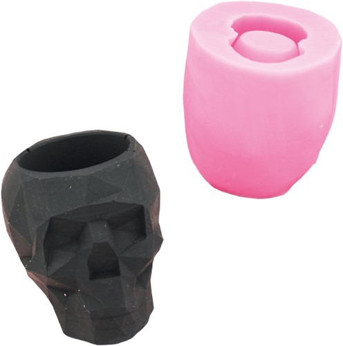 Siliconen Mal 10x7x7,5 cm Geometrische Schedel