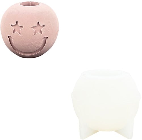 Siliconen Mal 9,5x7,5 cm Kaarsenhouder Ster Smiley