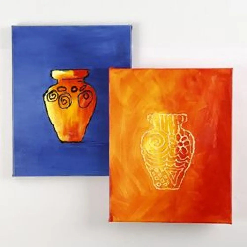 Relief tekenen en schilderen op canvas