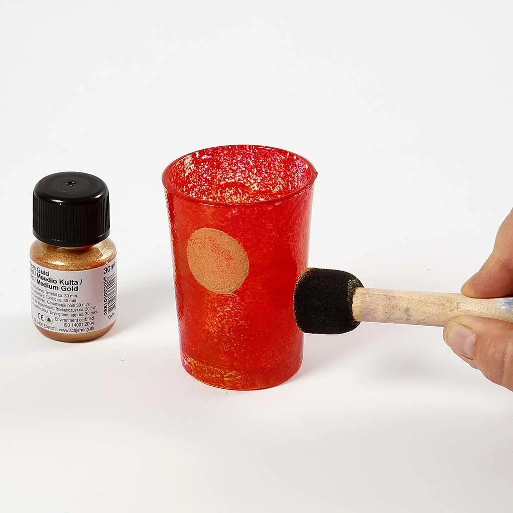 Koperverf gedept op de waxinelicht