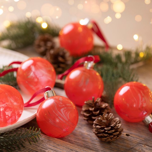 CC Hobbyset  8 Kerstballen Marmeren-2