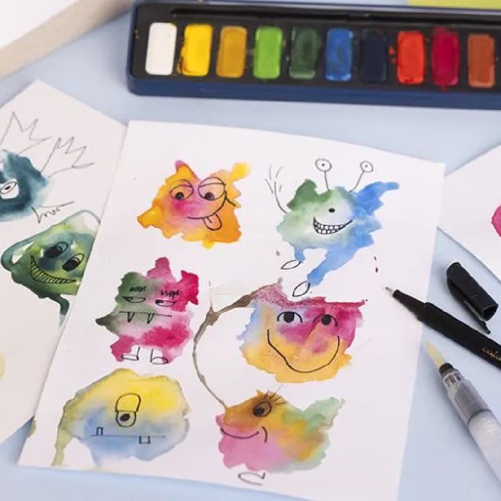 Leer monsters schilderen met aquarelverf