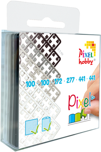 Pixelhobby Classic Pixelmatje Set 6 stuks Zwart Wit