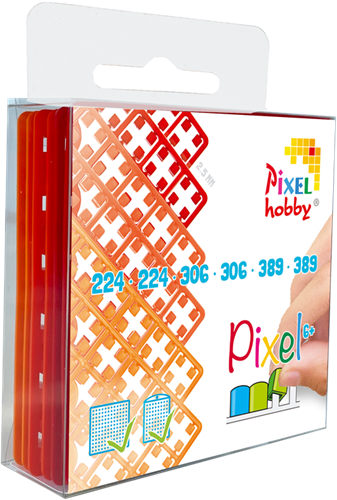 Pixelhobby Classic Pixelmatje Set 6 stuks Oranje Rood