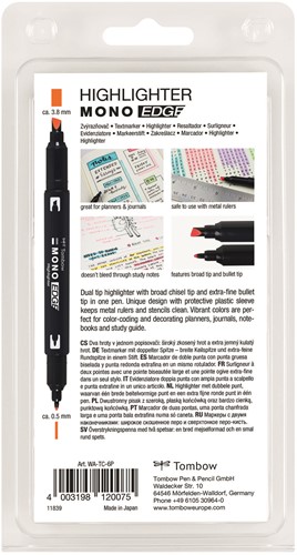 Tombow Highlighter Mono Edge Set 6 stuks-3