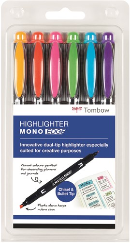 Tombow Highlighter Mono Edge Set 6 stuks