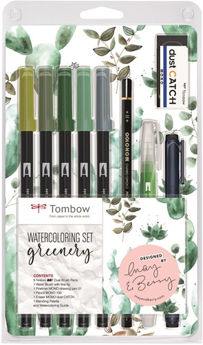 Tombow Watercoloring Set Greenery