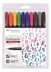 Tombow Fudenosuke Brush Pen Set 10 stuks