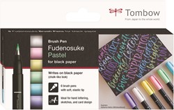 Tombow Fudenosuke Brush Pen Set 6 stuks Pastel