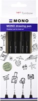 Tombow Mono Fineliner Set 4 stuks Bold