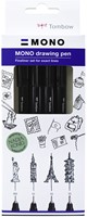 Tombow Mono Fineliner Set 4 stuks Fijn