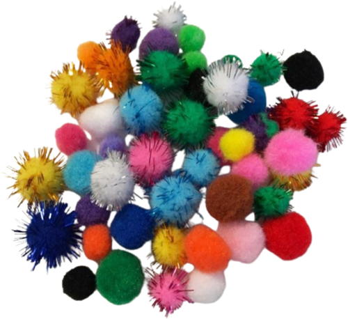 Mega PomPom Set Multigekleurd 50 stuks