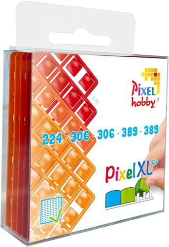 Pixelhobby XL Pixelmatje Set 5 stuks Oranje Rood