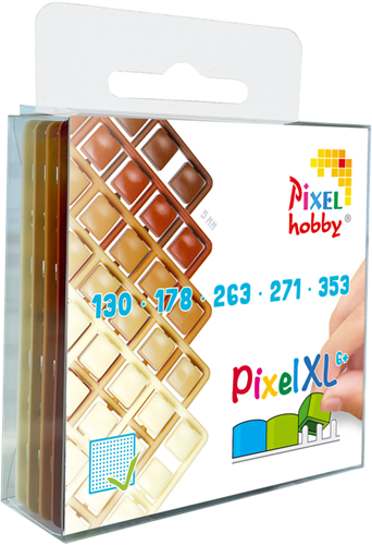 Pixelhobby XL Pixelmatje Set 5 stuks Bruin